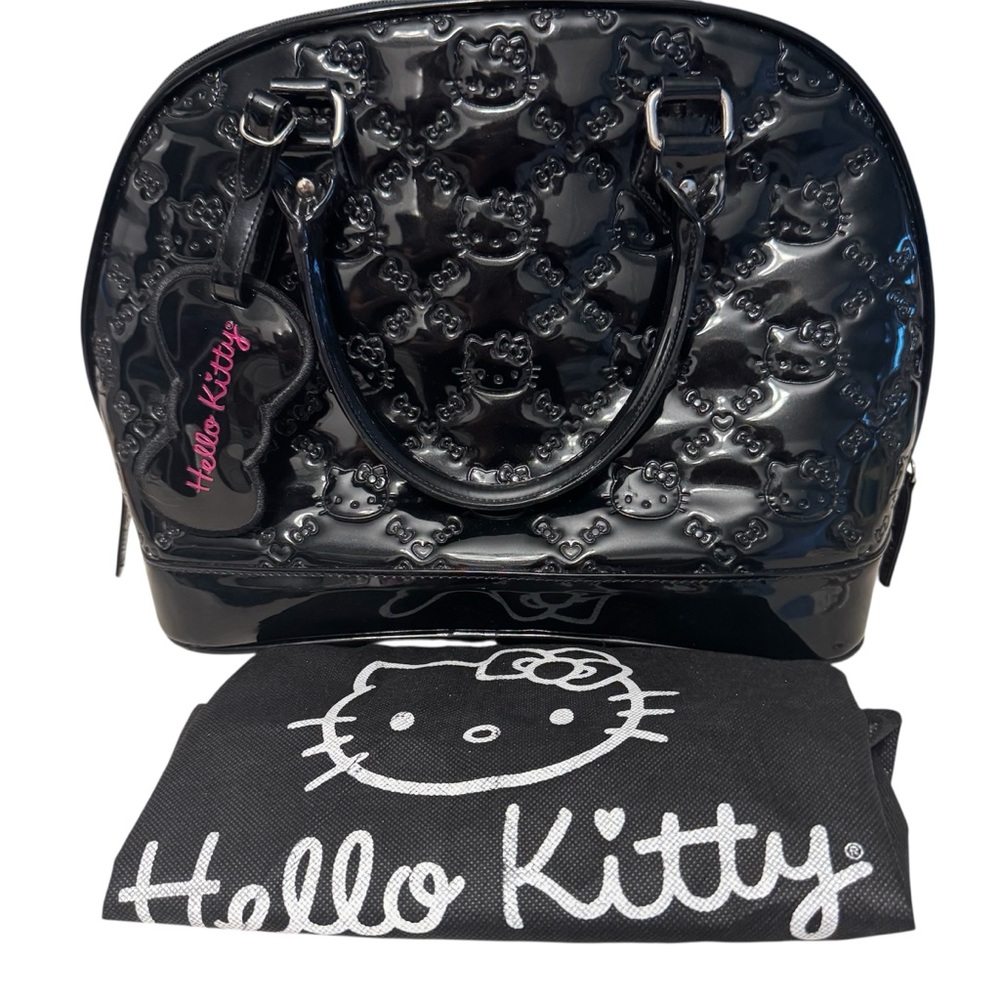 NWOT HELLO KITTY RARE  Black Kitty Embossed Patent Bag Tote